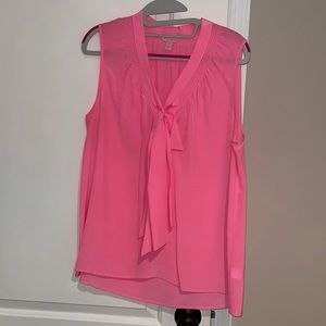 Pink silk Lilly Pulitzer sleeveless top with tie